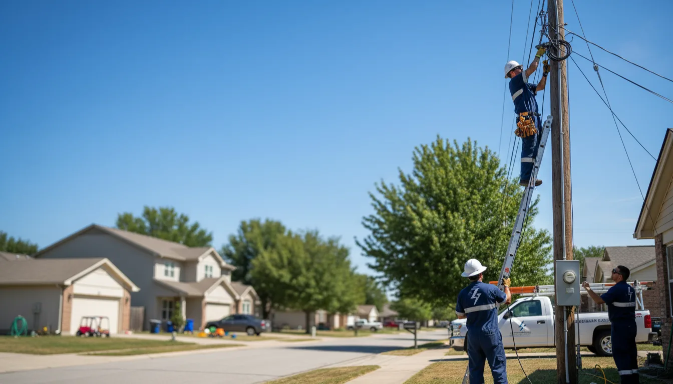 Residential electrician providing installation services in Fairfield, ND